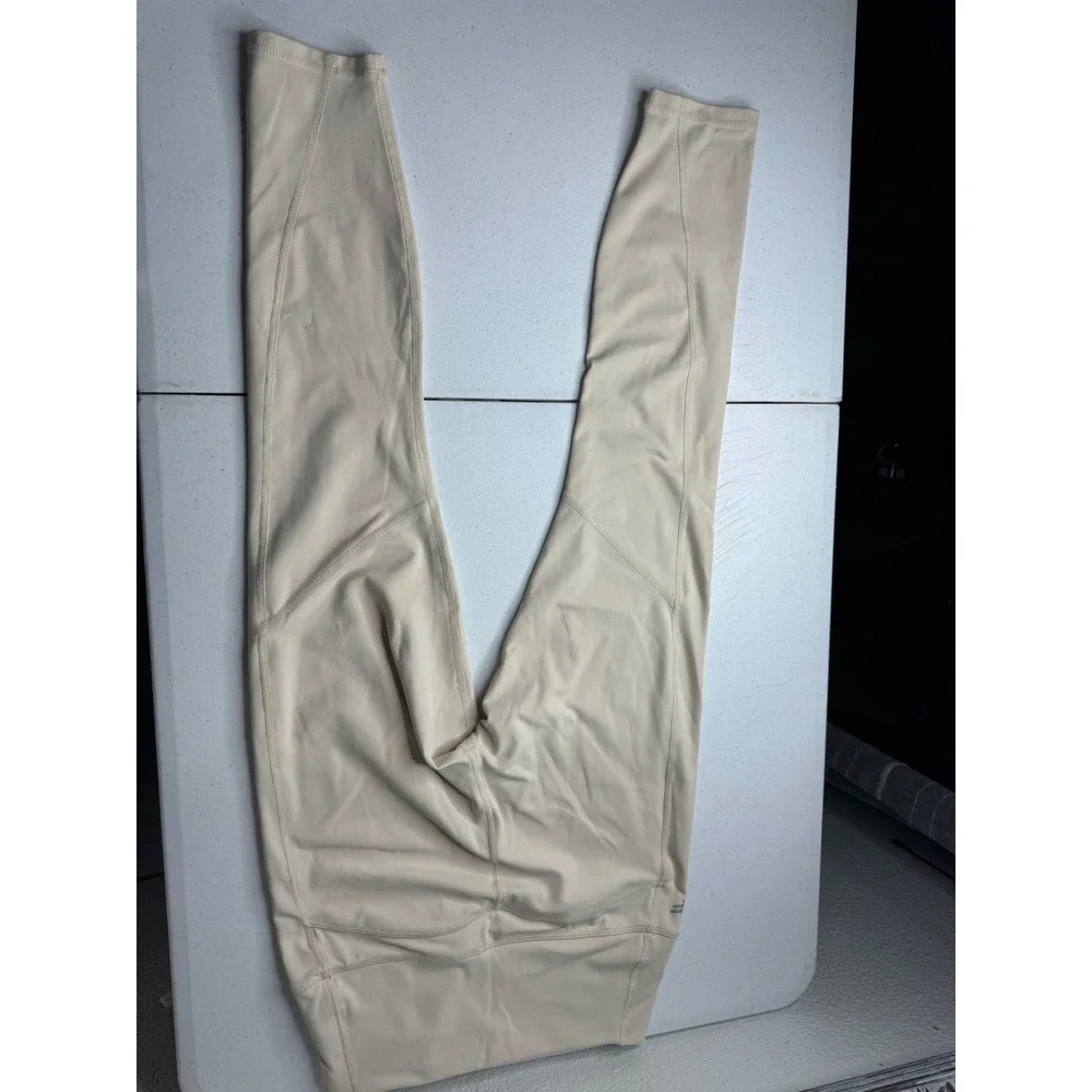Fabletics PureLuxe High Waisted‎ Leggings Cream Beige Tan Yoga Pants Women Small